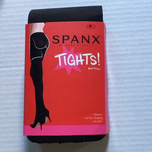 SPANX BLACK OPAQUE BELLY FIRMING & BUTT LIFTING TIGHTS. - Picture 1 of 7